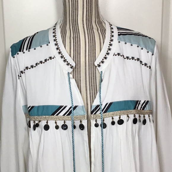 Chico’s Tassel Tie Jacket, Alabaster, 2 - Picture 2 of 10